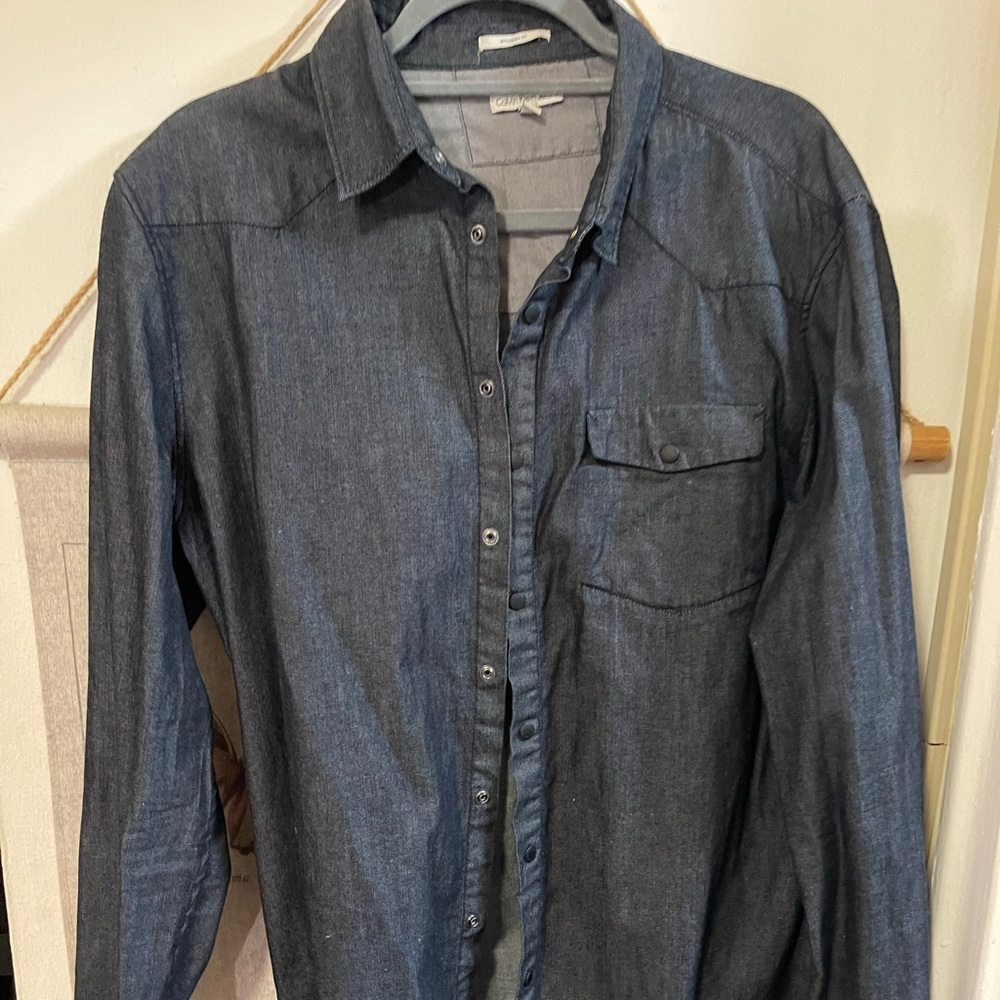 Calvin Klein Jeans Denim Button Up Shirt Men’s Size Large